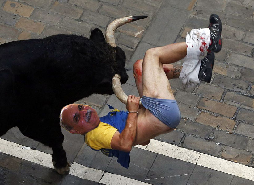 Tom runs with the bulls