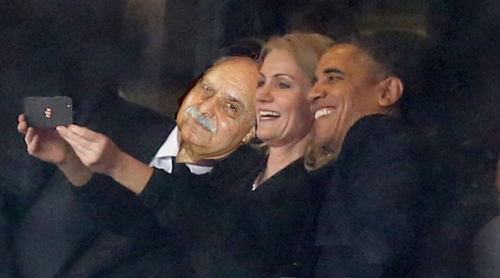 Tom is included in selfie with world leaders