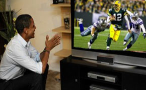 The President attends a teleconference.