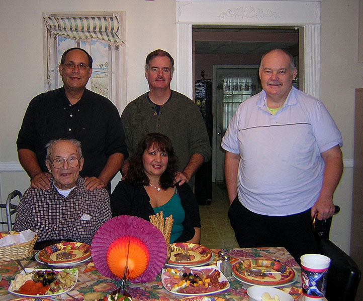 Uncle Manny, Little Tom, Theresa, with her friend George, and Kevin